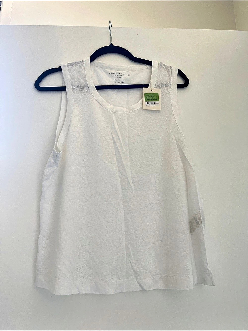 Majestic Linen Tank Top in White Size Medium NWT